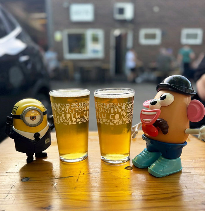 Drinking outside at chelmsford brewery
